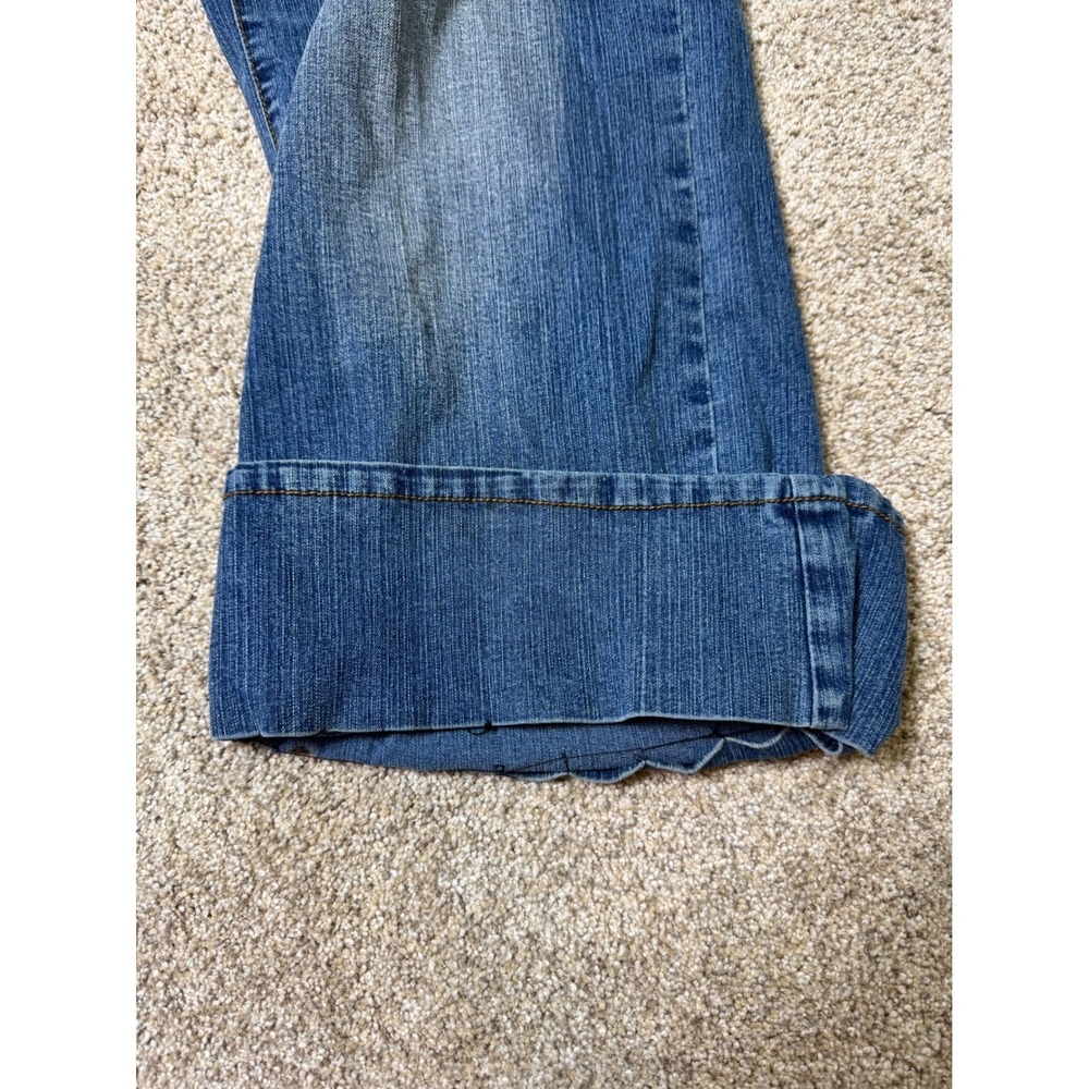 Y2K Apollo Jeans Wide Leg Size 13/14 Embroidered Western Two Tone Denim 2000s - Picture 8 of 8